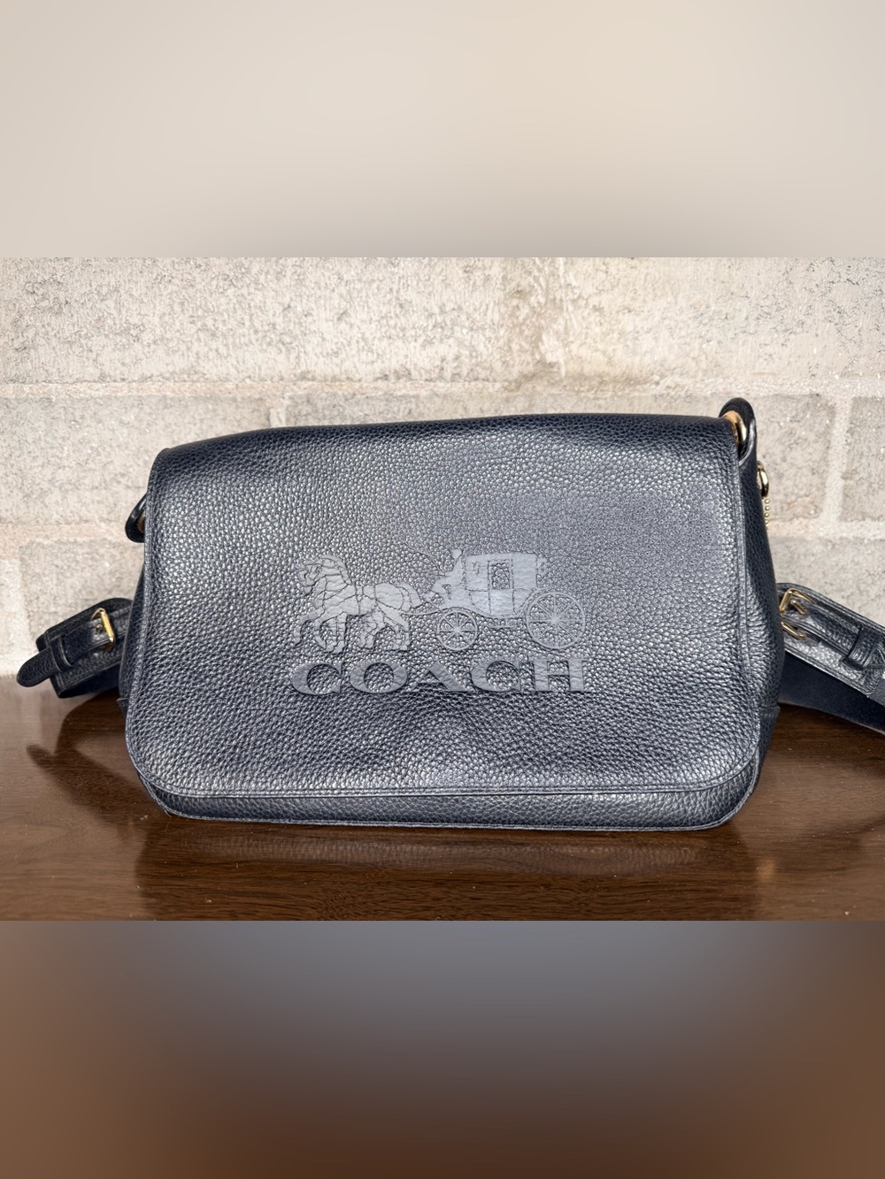 Coach Graham F72703 Black Pebbled Leather Crossbody Messenger Bag